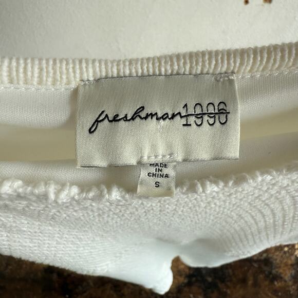 Puff Sleeve Dress White Crochet Knit Midi Cottagecore Romantic Boho Dress‎ Small - Picture 5 of 8